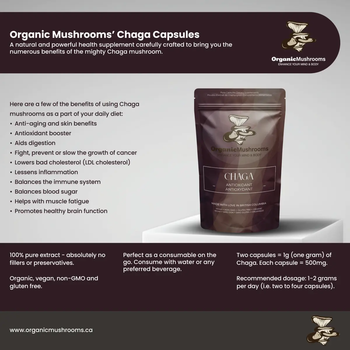 Chaga Mushroom Capsules