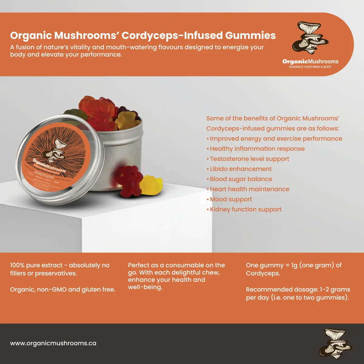 Cordyceps Mushroom Supplement Gummies